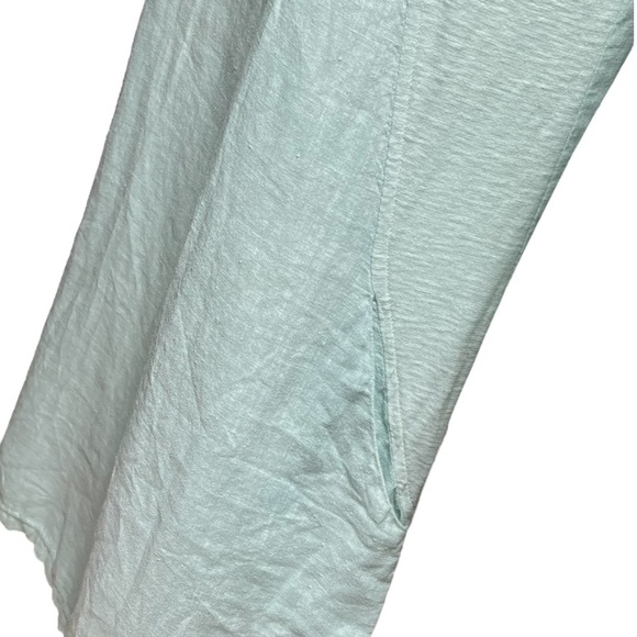 Cut Loose Size Small Sleeveless Shift Dress Linen Cotton Blue Pockets Lagenlook - Picture 3 of 8